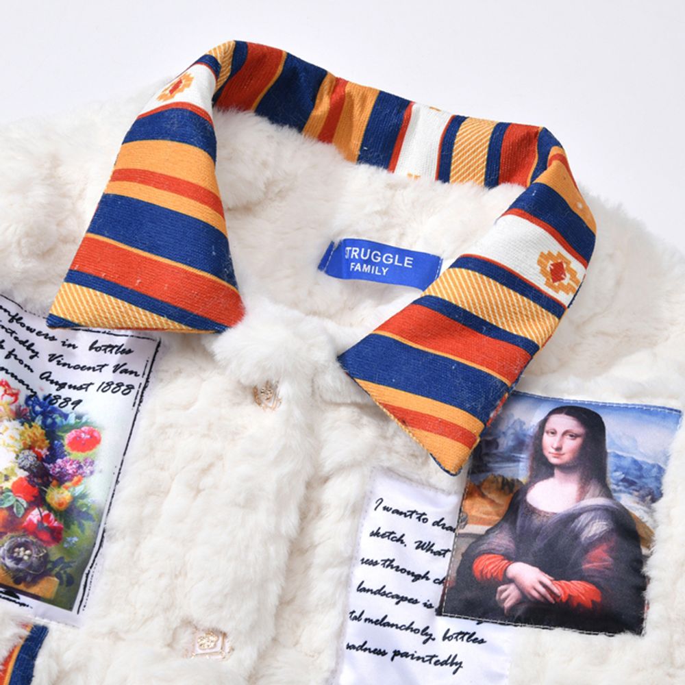 【NOW TREND】Famous Painting Patch Cotton Coat