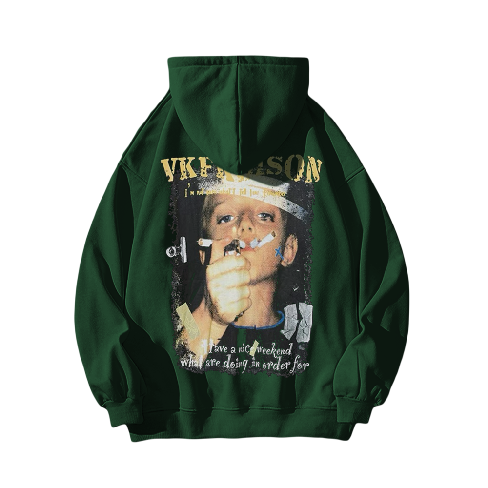 Street Smoking Boys Print  Hoodie