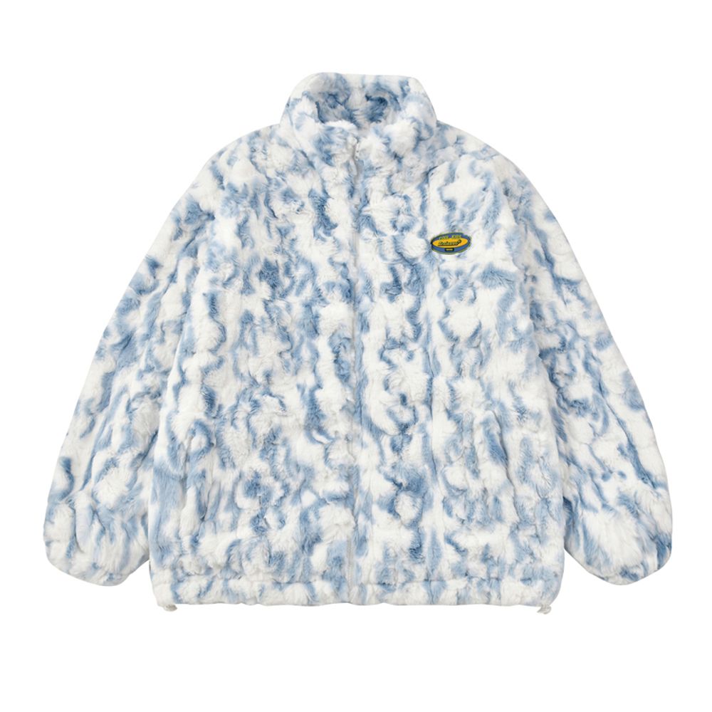 【NOW TREND】Solid Tie-Dyed Sherpa Coat