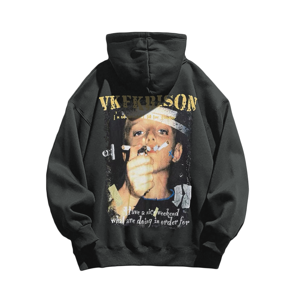 Street Smoking Boys Print  Hoodie