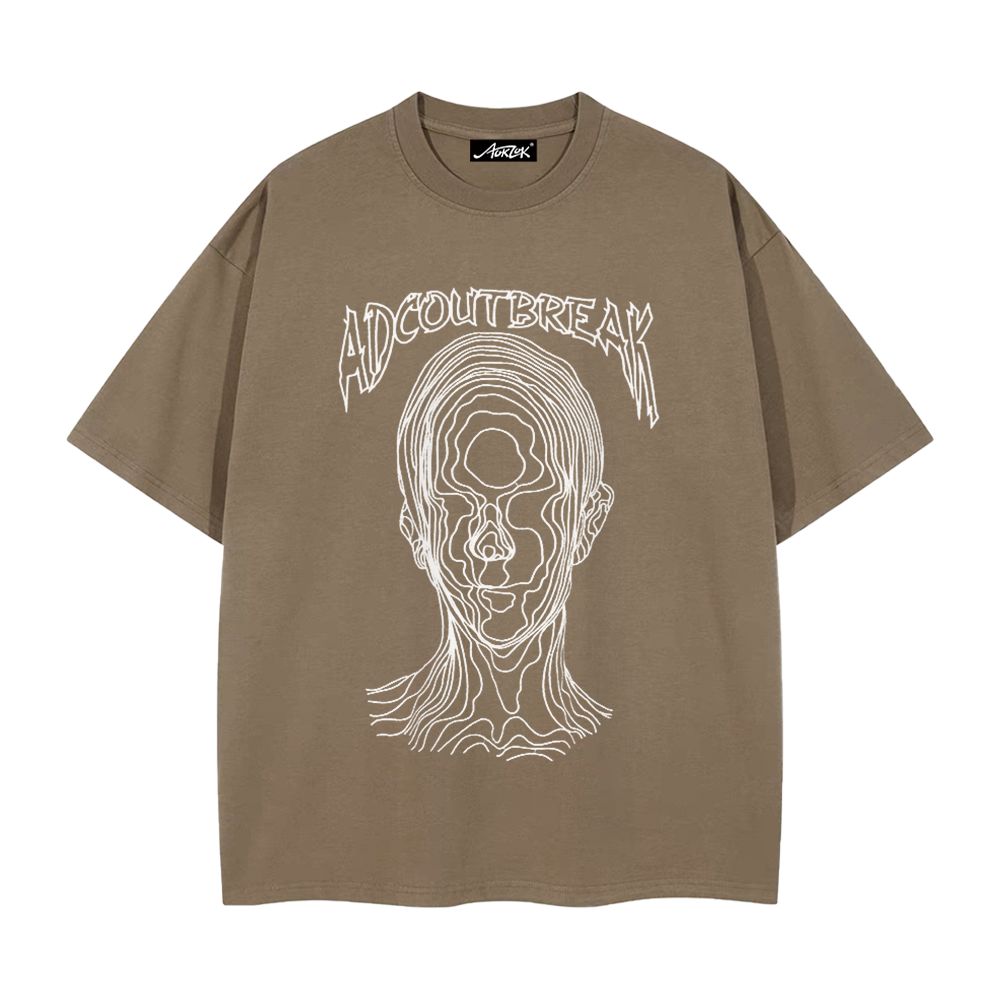 Line Face Letters T-Shirt