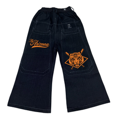 BAGGOUT Tiger print black jeans casual wide-leg slacks