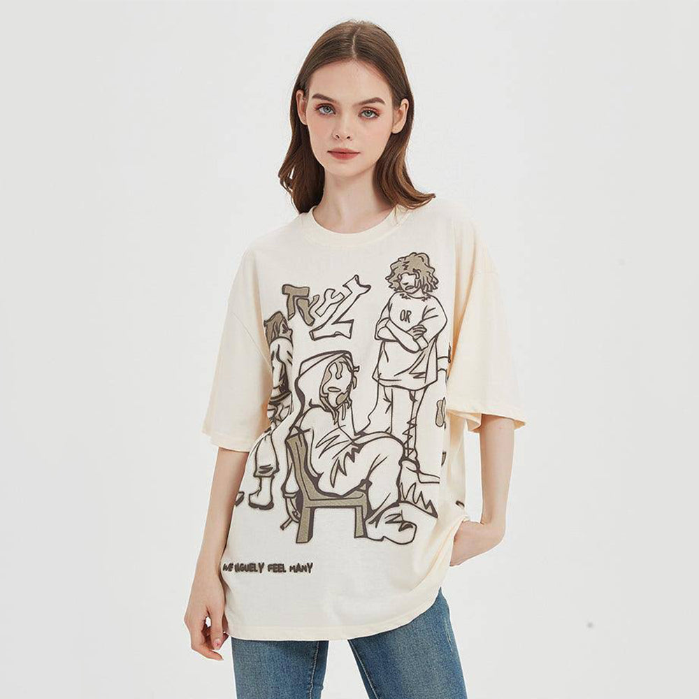 Street Cartoon Graffiti Oversize T-Shirt
