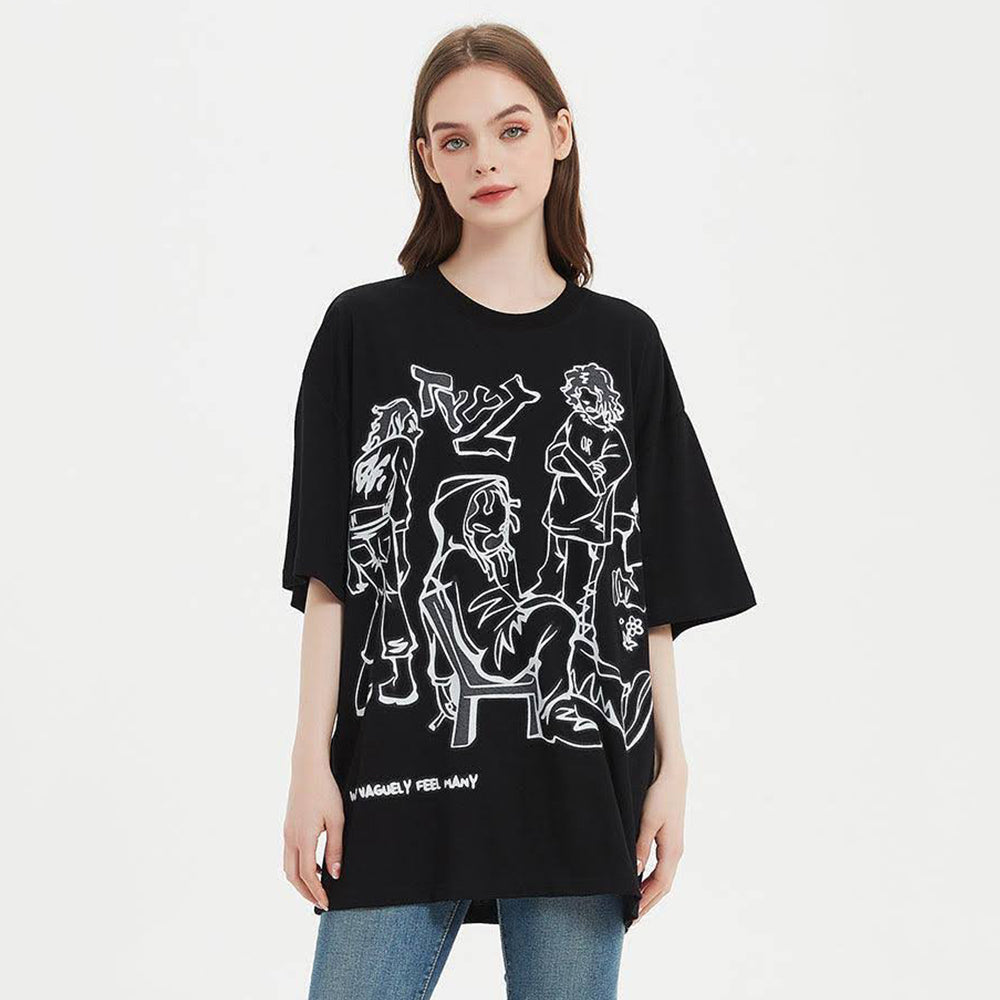 Street Cartoon Graffiti Oversize T-Shirt