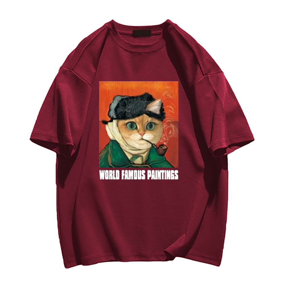 World Famous Painting Pipe Cat T-shirt