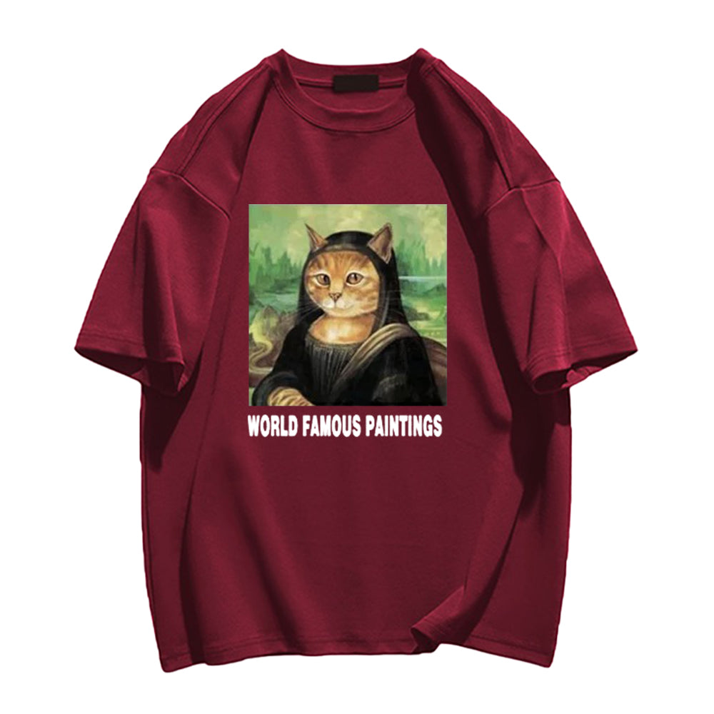 Mona Lisa Cat Smile T-shirt