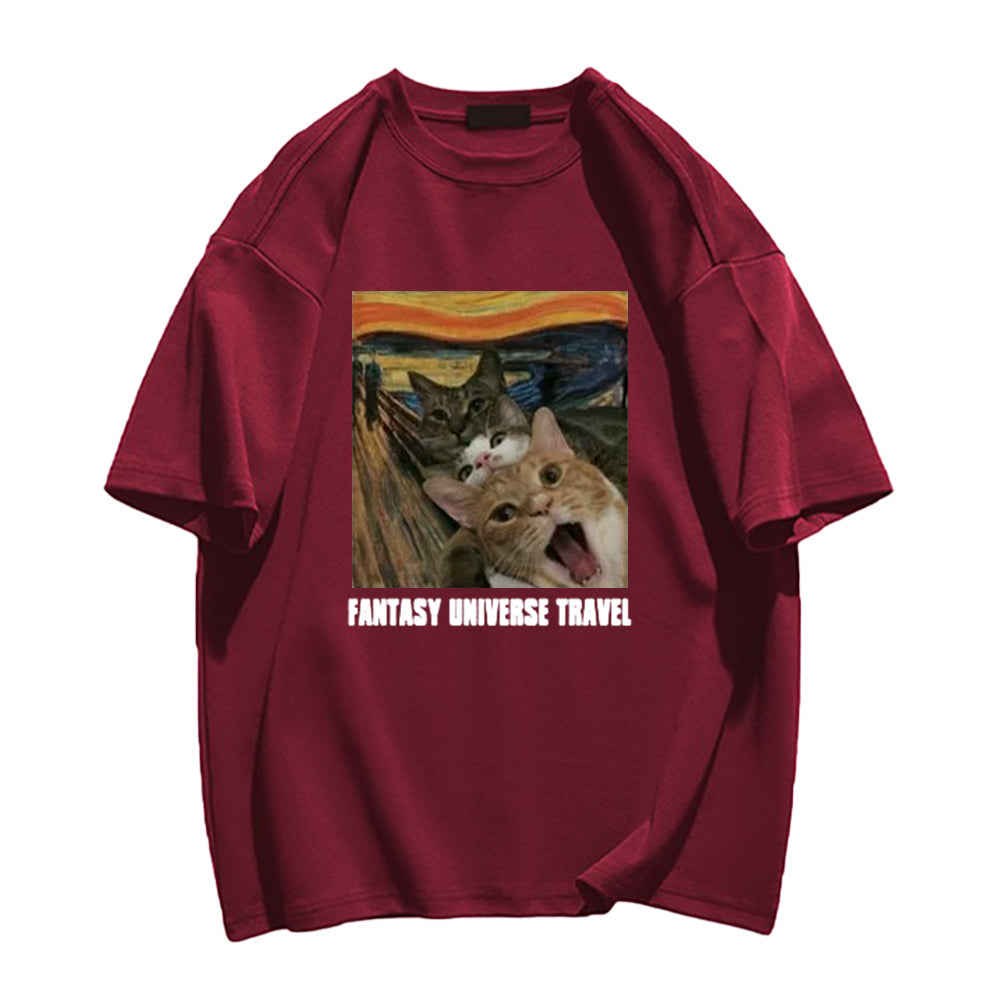 Cute Van Gogh Three Cat Screams T-shirt