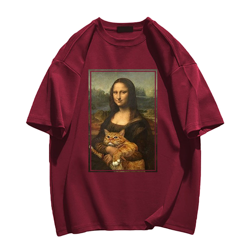 Mona Lisa Holding A Cat T-shirt