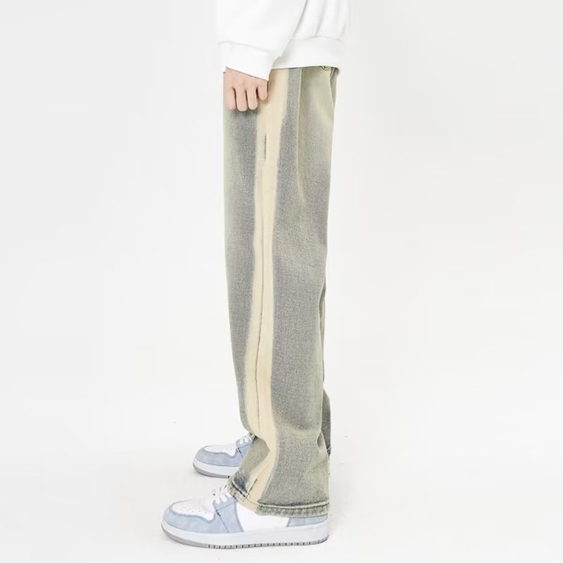 Urban Stripe Distressed Straight Leg Jeans