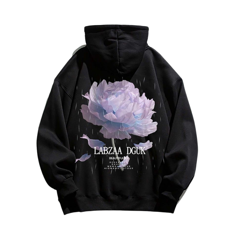 Street Oversize Rose Graphic Hoodie