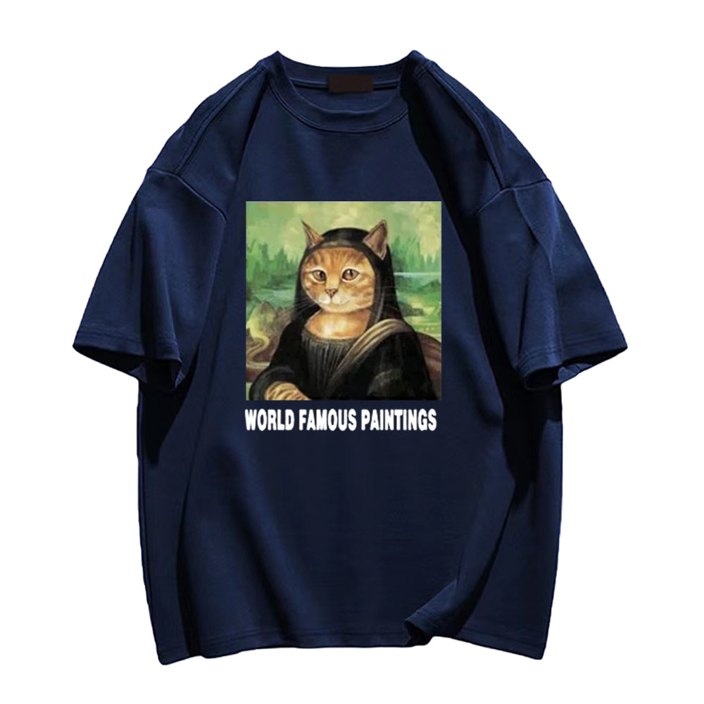 Mona Lisa Cat Smile T-shirt
