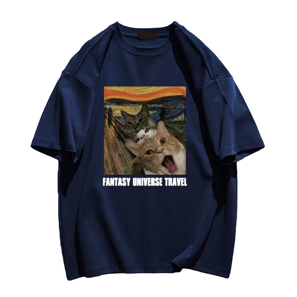 Cute Van Gogh Three Cat Screams T-shirt