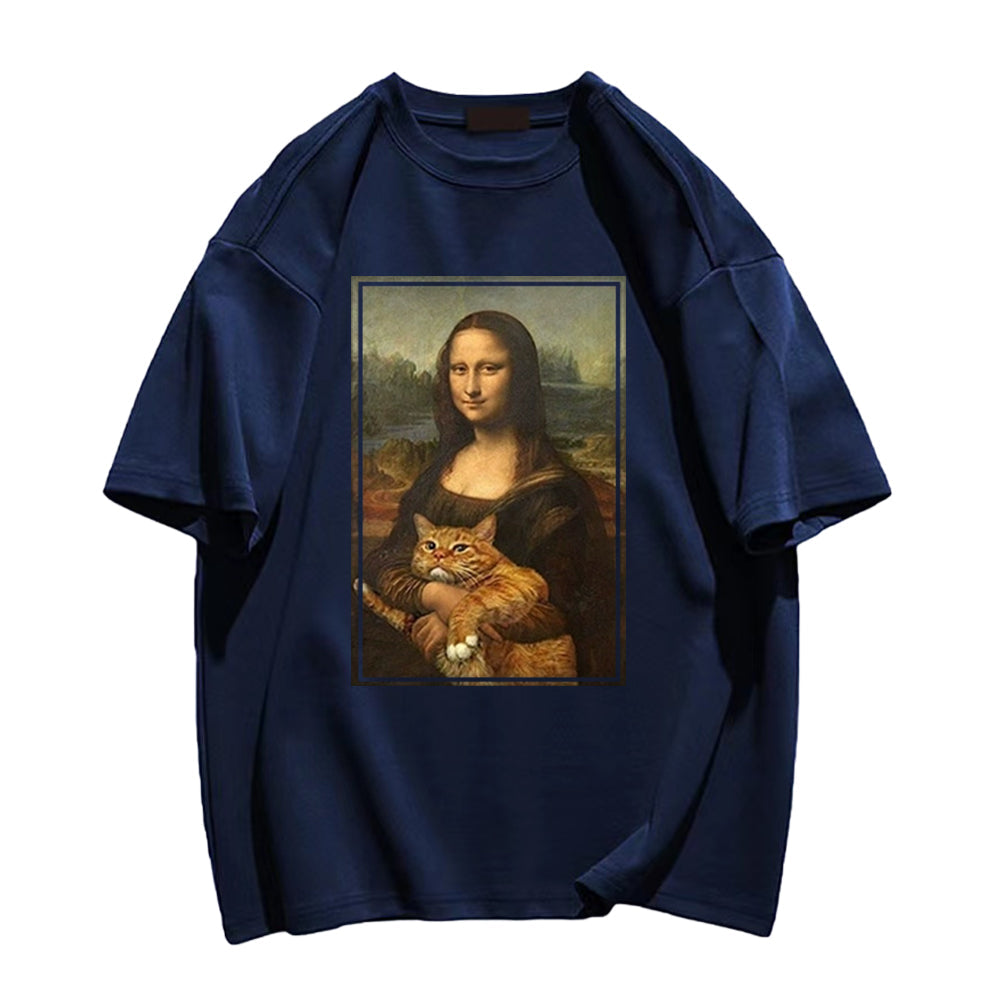 Mona Lisa Holding A Cat T-shirt