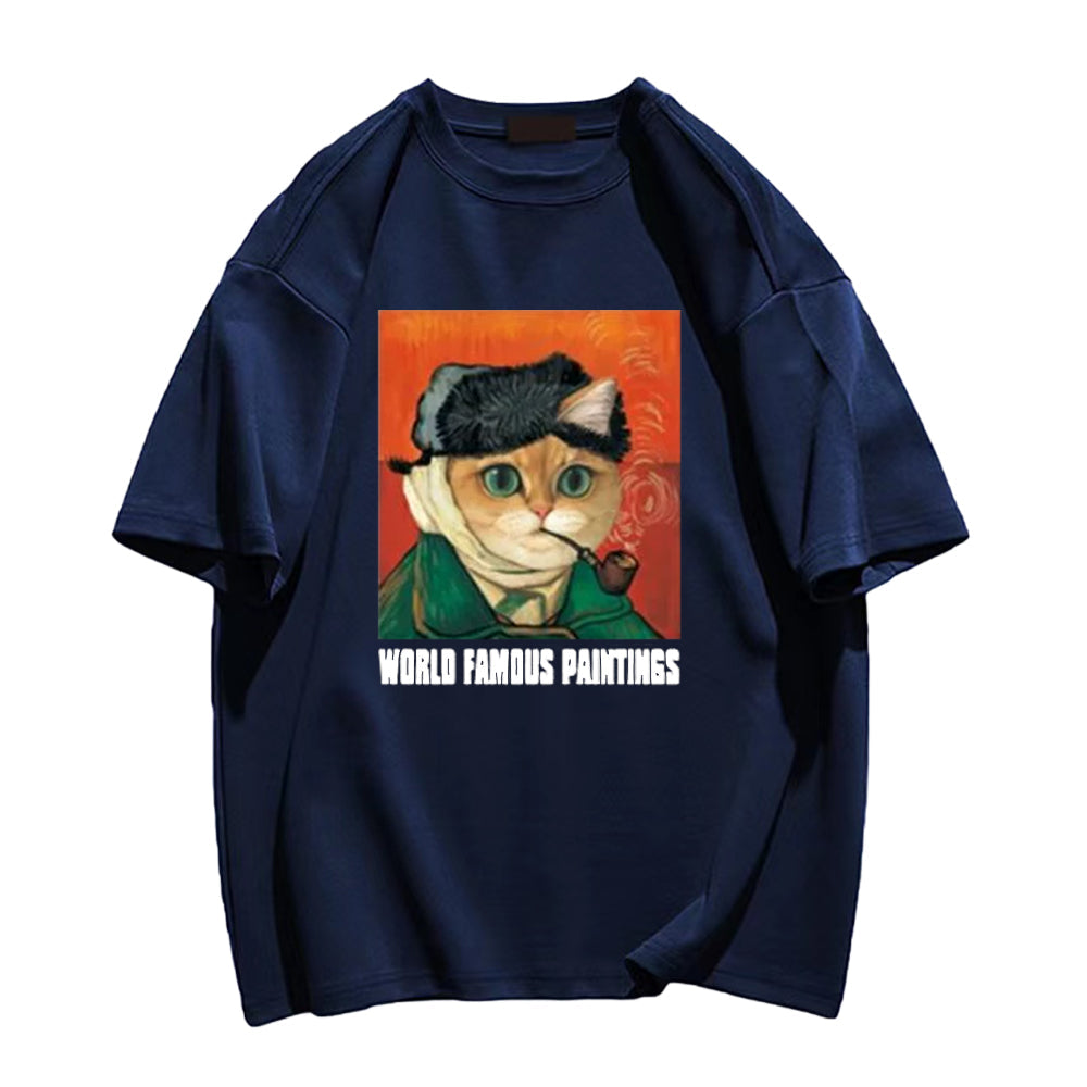 World Famous Painting Pipe Cat T-shirt