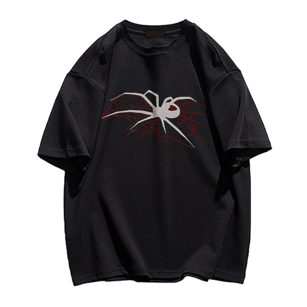 Dark Daring Spider Print T-shirt