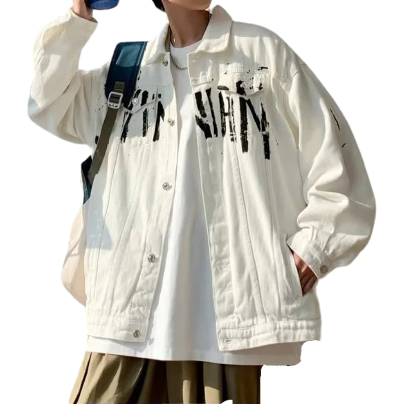 Hand-Drawn Graffiti Denim Jacket