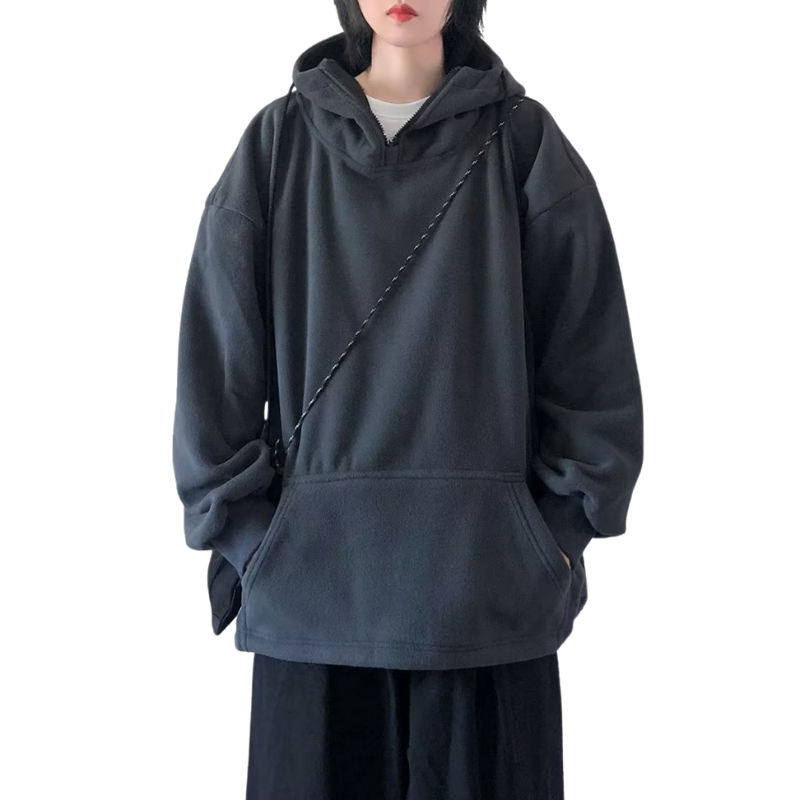 Oversize Solid Color Sherpa Hoodie