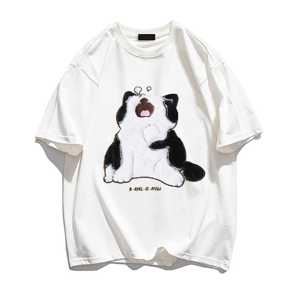 【Subscription】Japanese Cartoon Cat Print T-Shirt