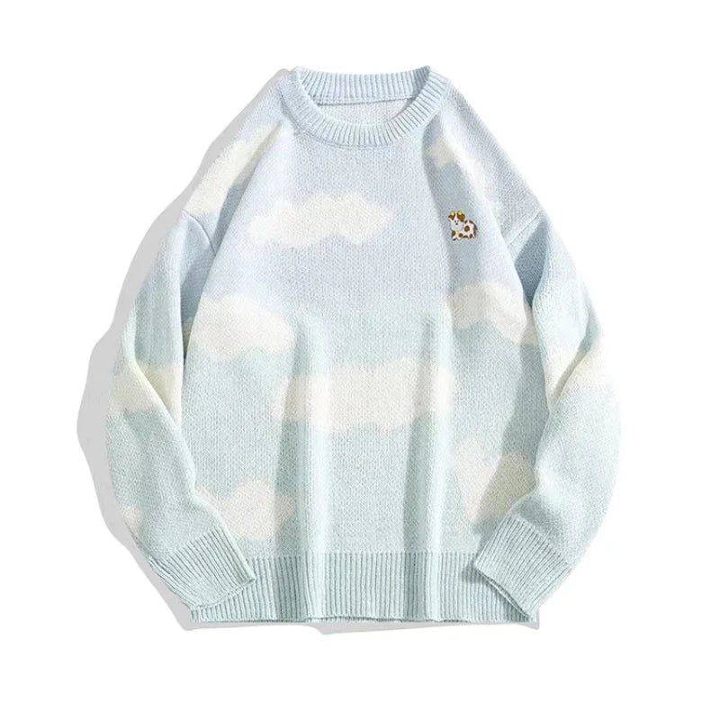 Cute Cloud Contrast Color Sweater