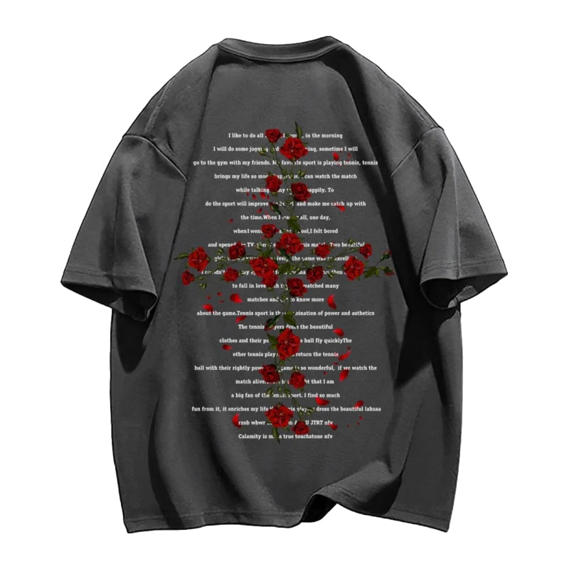 Rose Cross Print T-shirt