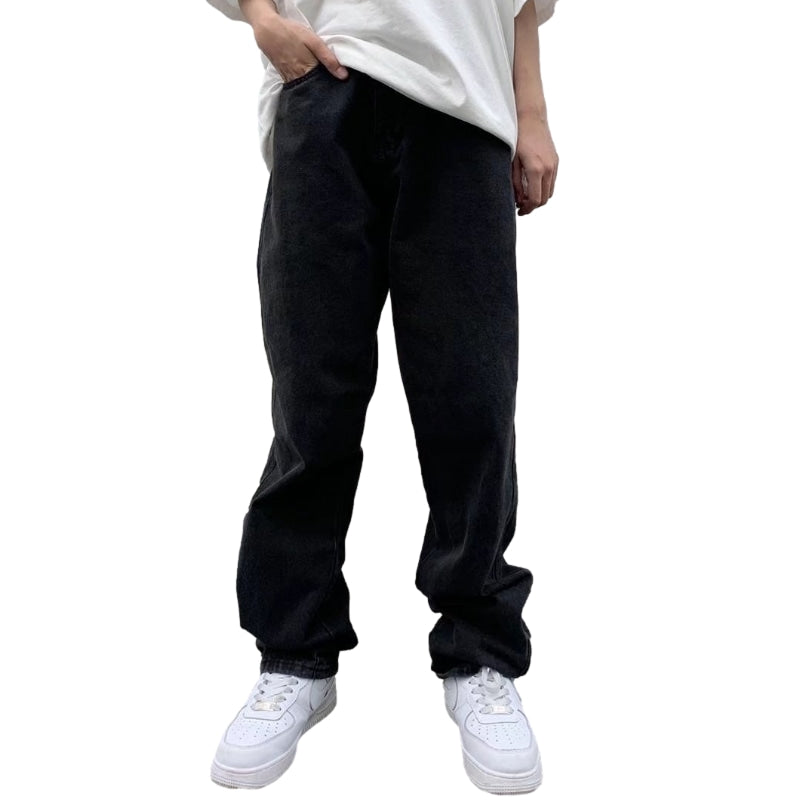 Symbol Print Straight Jeans