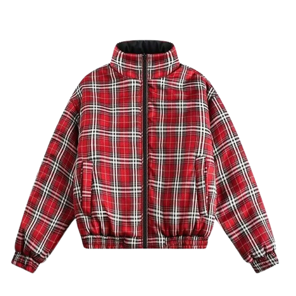 Women's American Contrast Plaid Coat