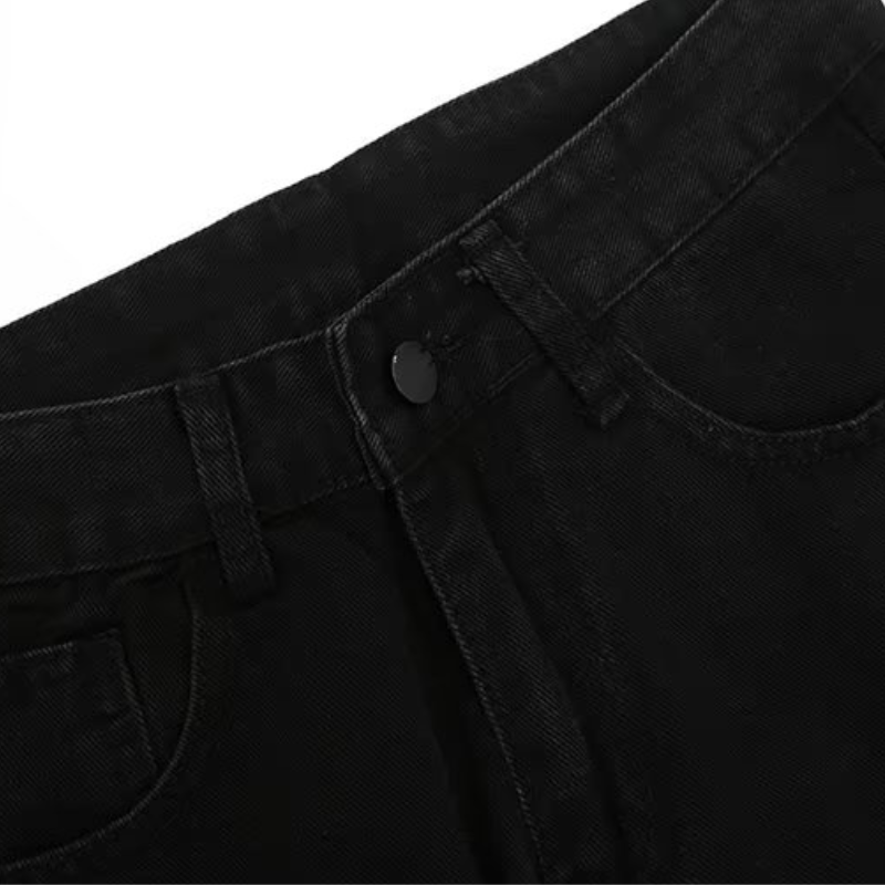 Solid Color Breasted Jeans