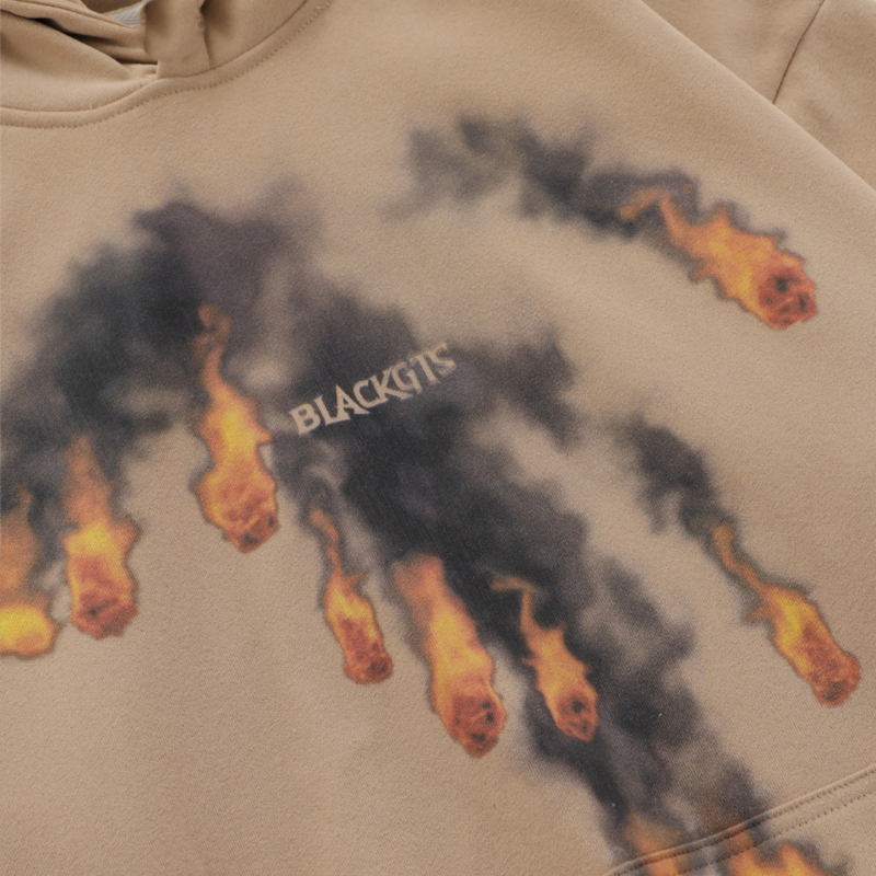 Hip Hop Fireball Pure Pattern Hoodie