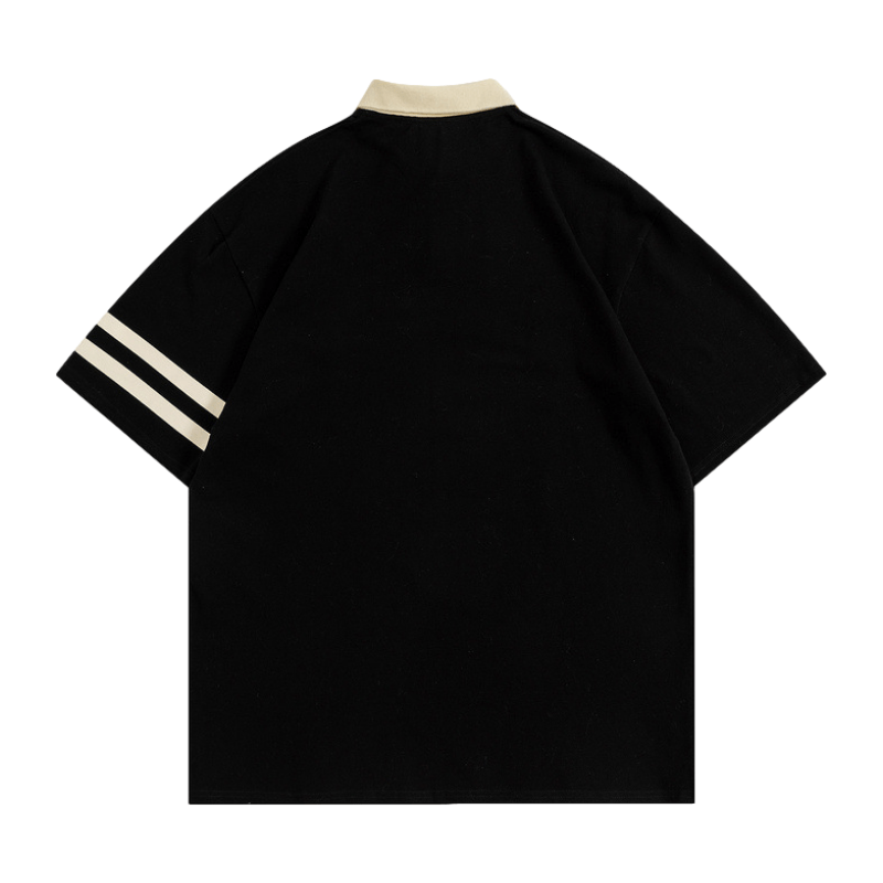 Vintage Letter Embroidery Polo Shirt
