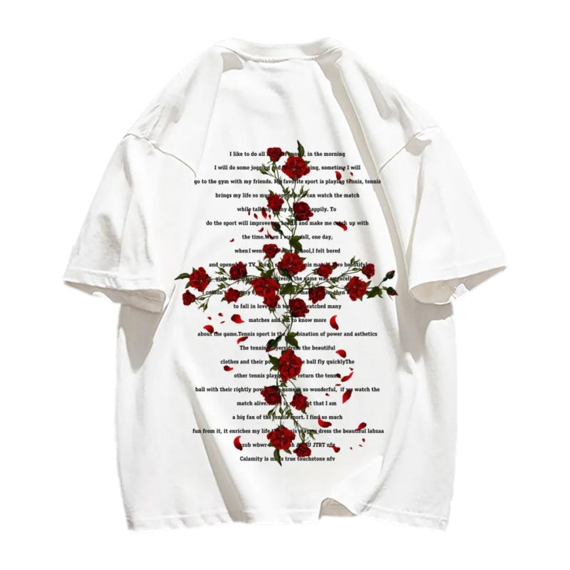 Rose Cross Print T-shirt