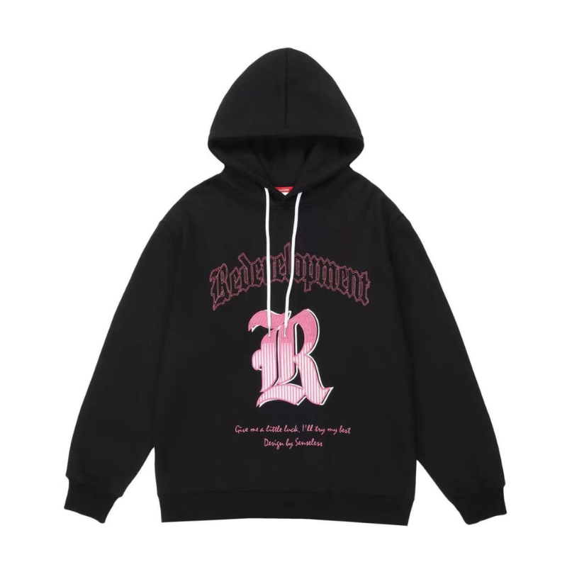 Casual Gothic Letter Printed Hoodie