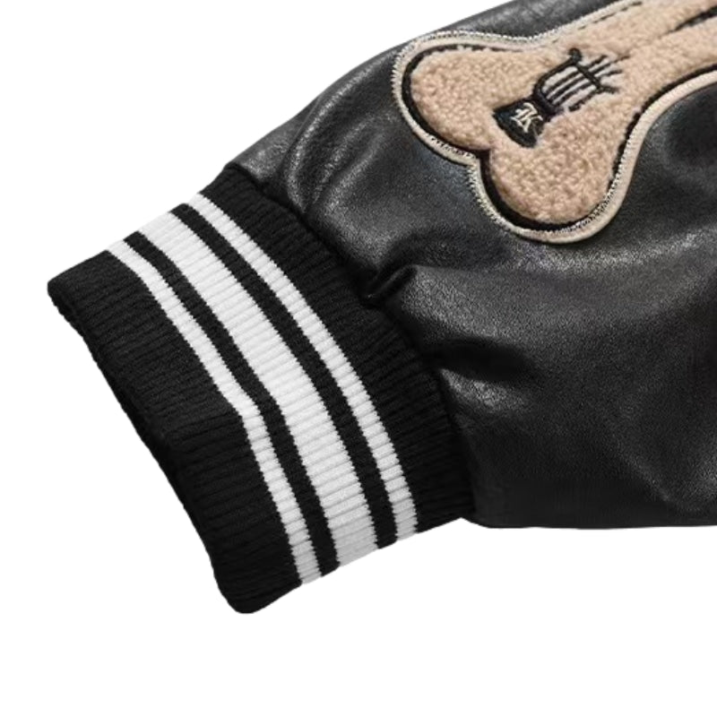 Letter Skeleton Embroidery Baseball Jacket