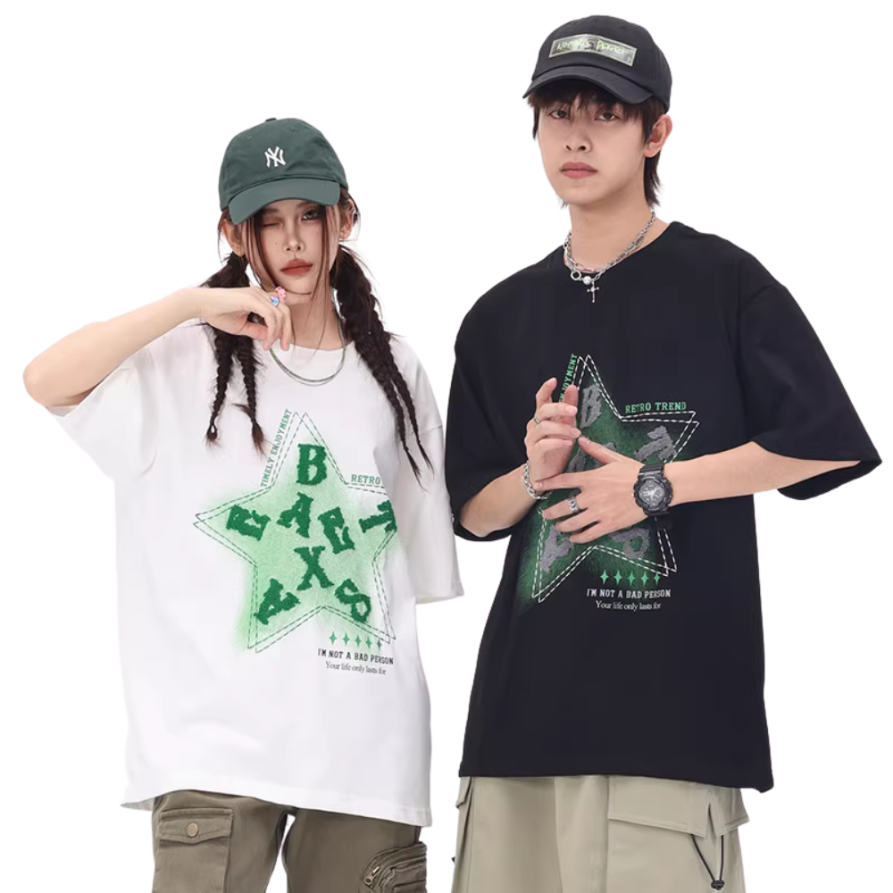 Star Letter Graphic Cotton T-shirt