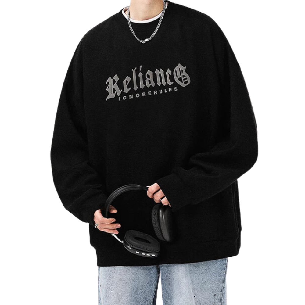 High Street Thickened Letters Suede Sweatshirt