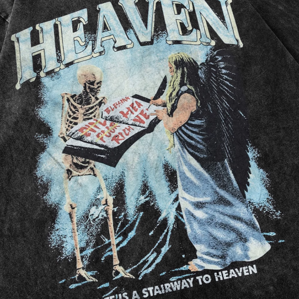 Skull To Heaven Print T-shirt