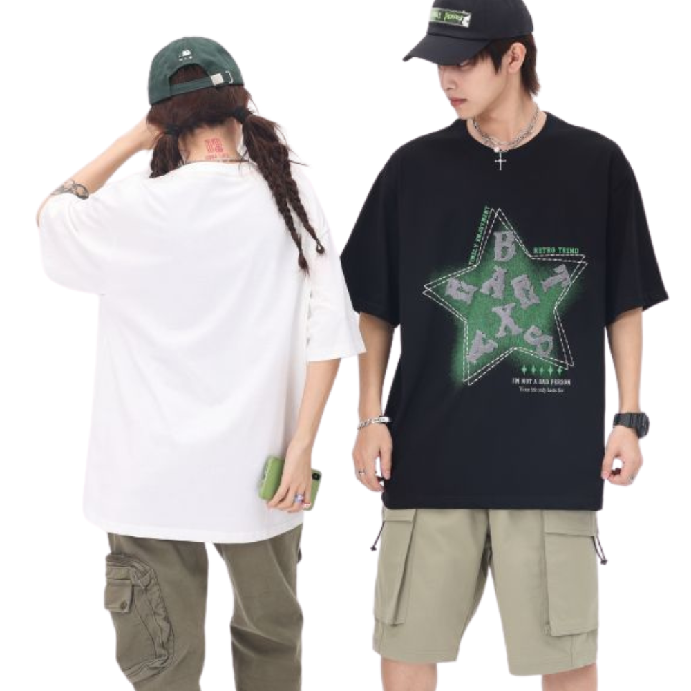 Star Letter Graphic Cotton T-shirt
