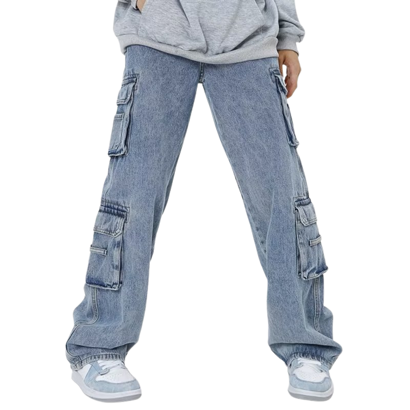 Urban Multi-Pocket Straight Leg Cargo Jeans