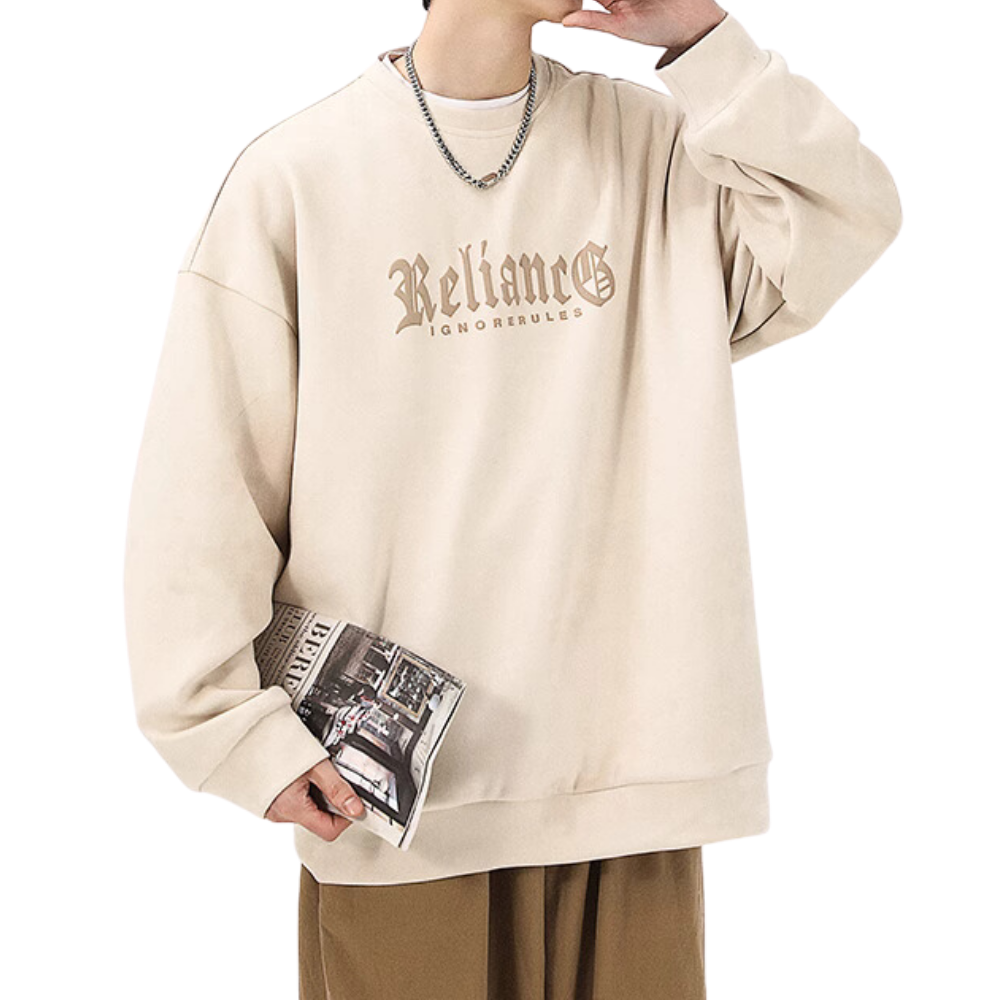 High Street Thickened Letters Suede Sweatshirt