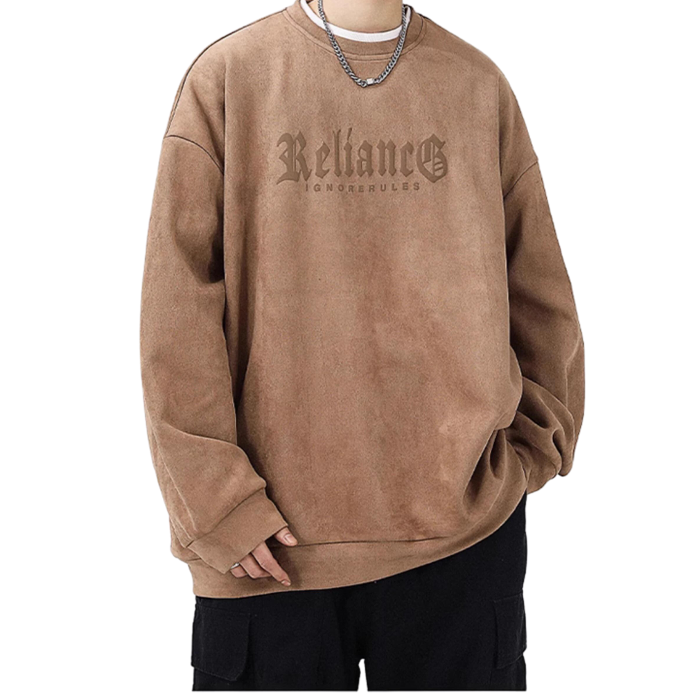 High Street Thickened Letters Suede Sweatshirt