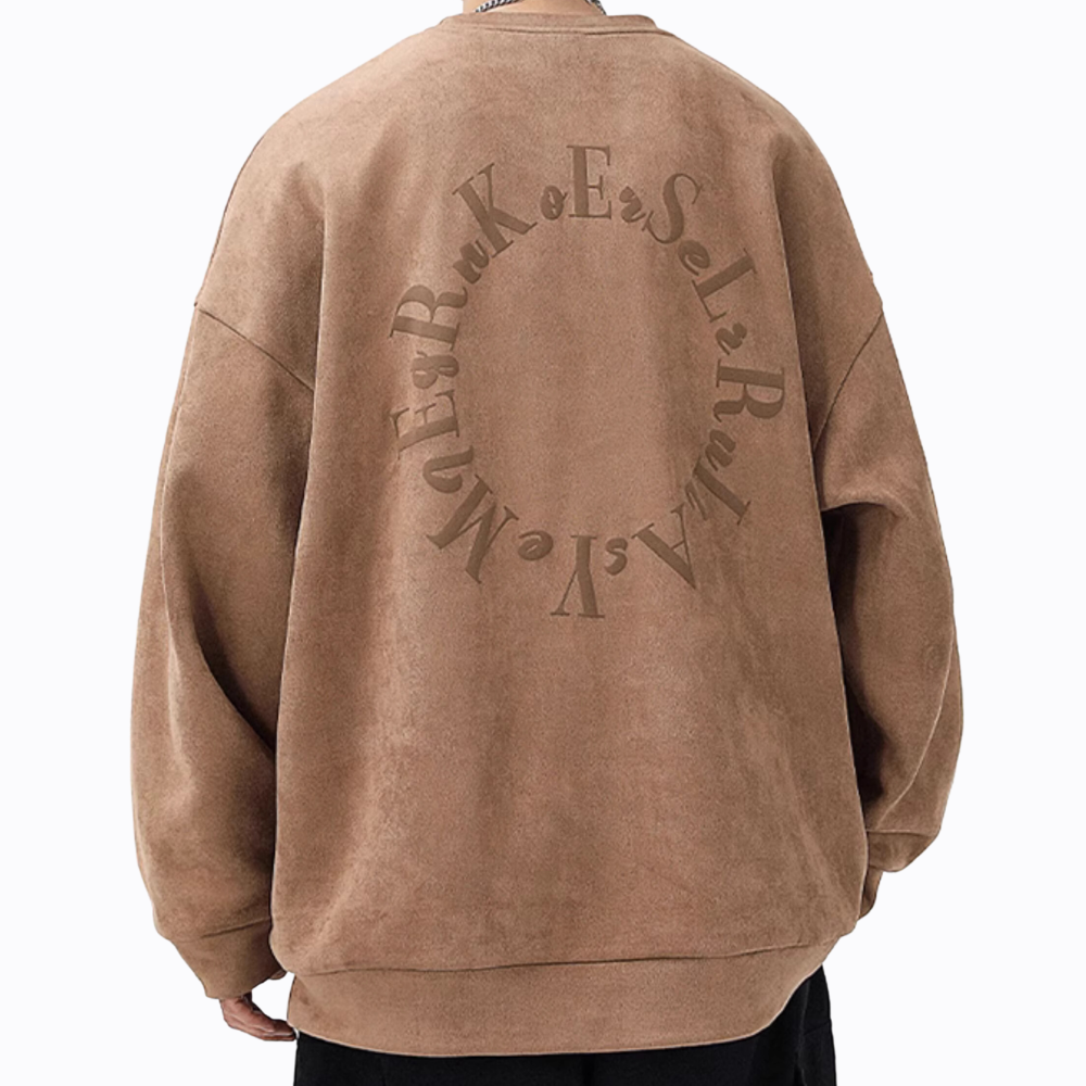 High Street Thickened Letters Suede Sweatshirt