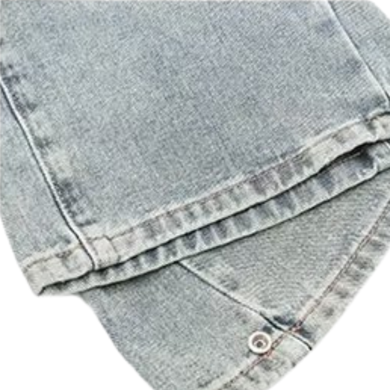 Solid Paneled Wide-Leg Jeans