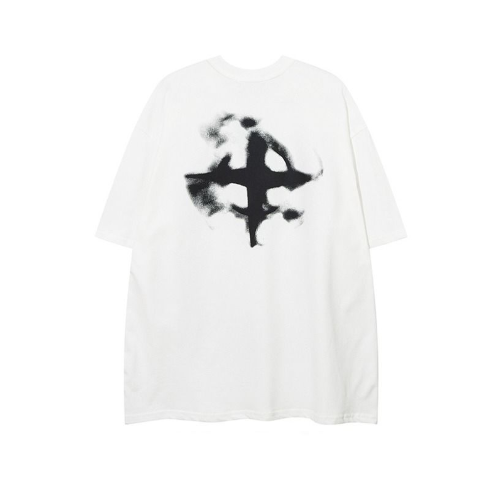 Dark Letter Graffiti Cotton T-Shirt