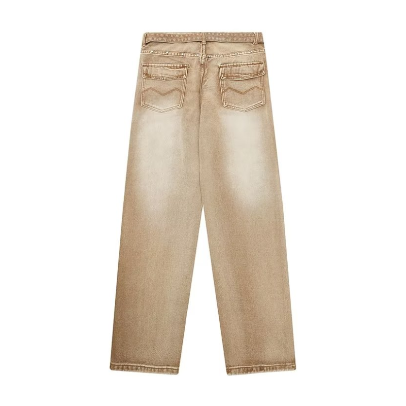 Solid Gradient Straight Washed Jeans