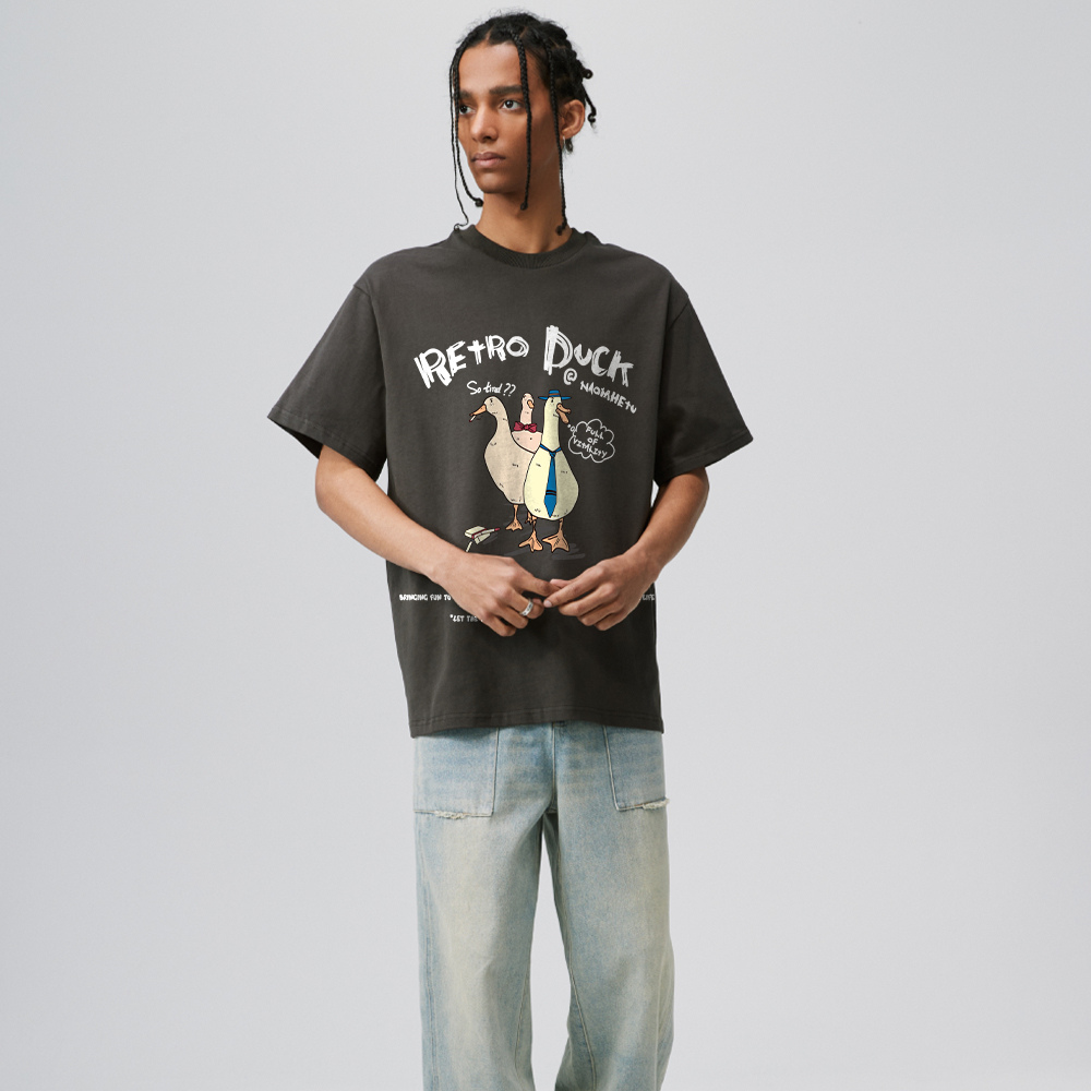 Fun Cartoon Duck Print T-shirt