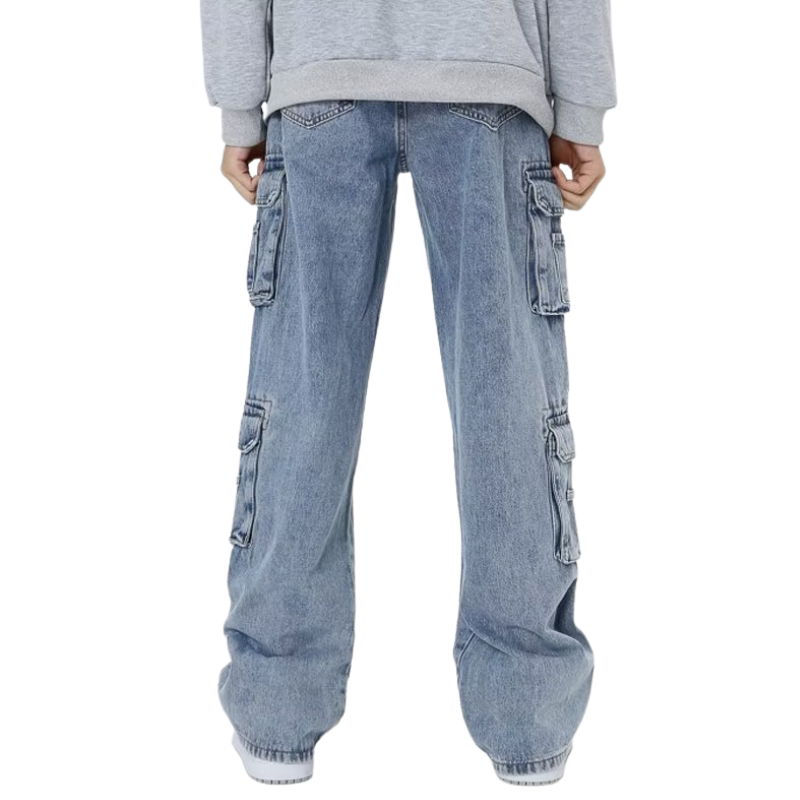 Urban Multi-Pocket Straight Leg Cargo Jeans
