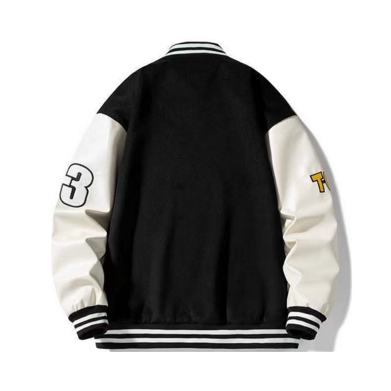 Vintage Letter Star Embroidery Varsity Jacket