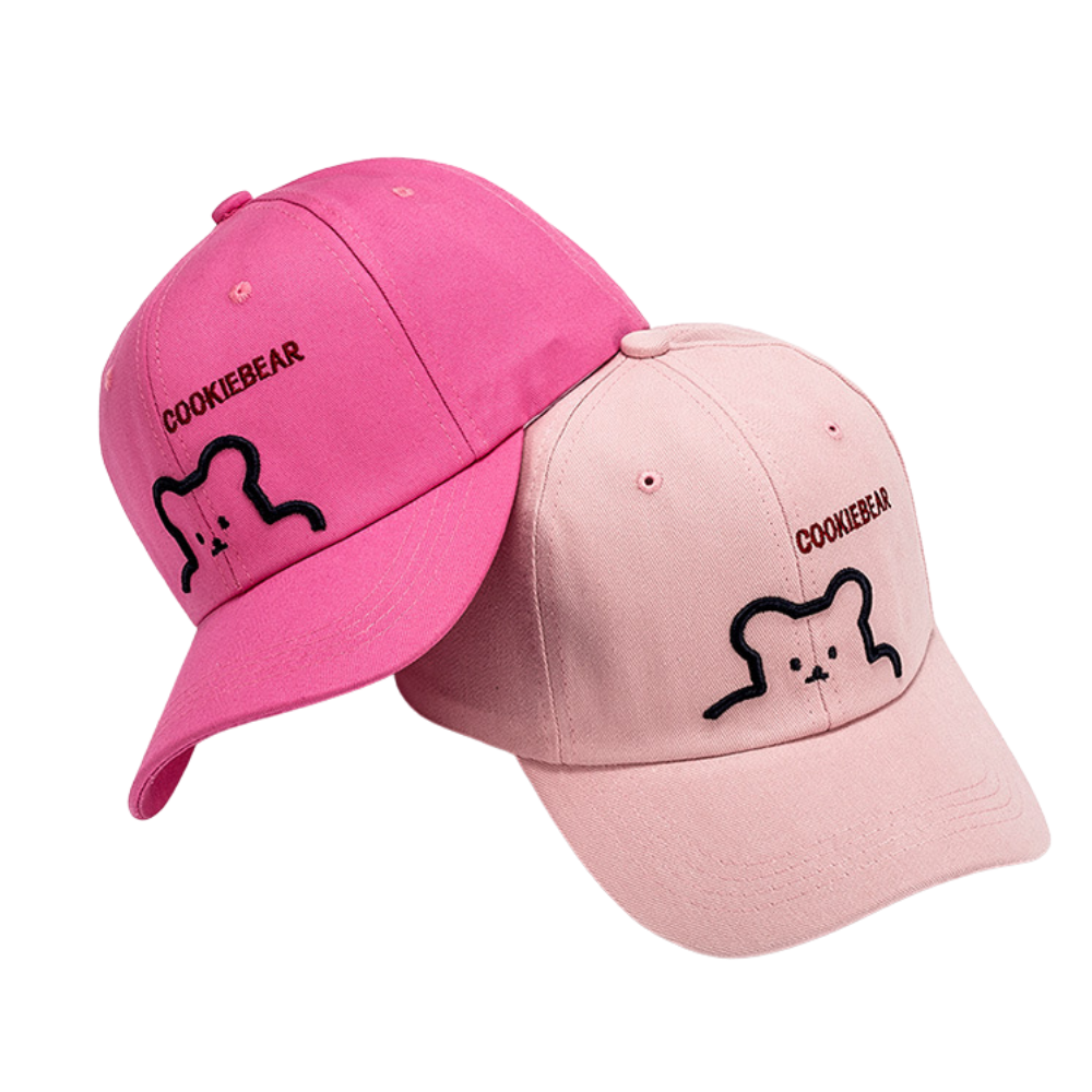 Vintagel Bear Letter Embroidery Pure Hat