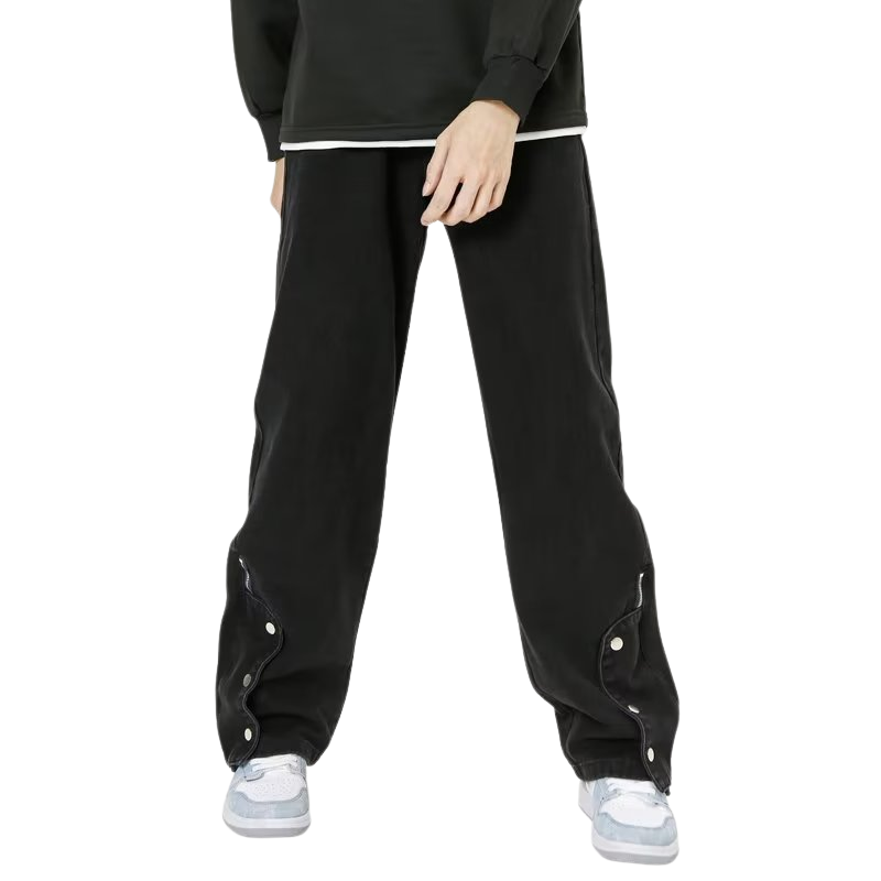 Solid Color Breasted Jeans