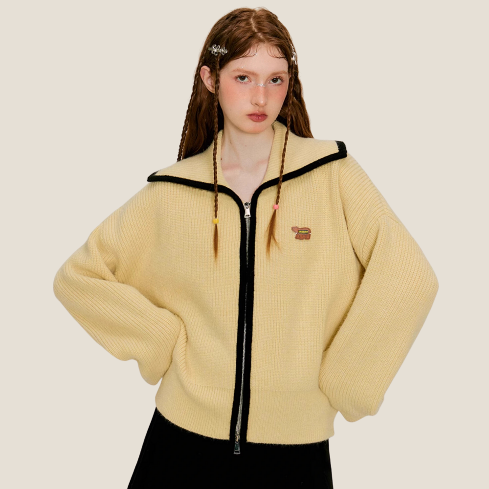 Women's Dopamine Double Zip Knitted Cardigan