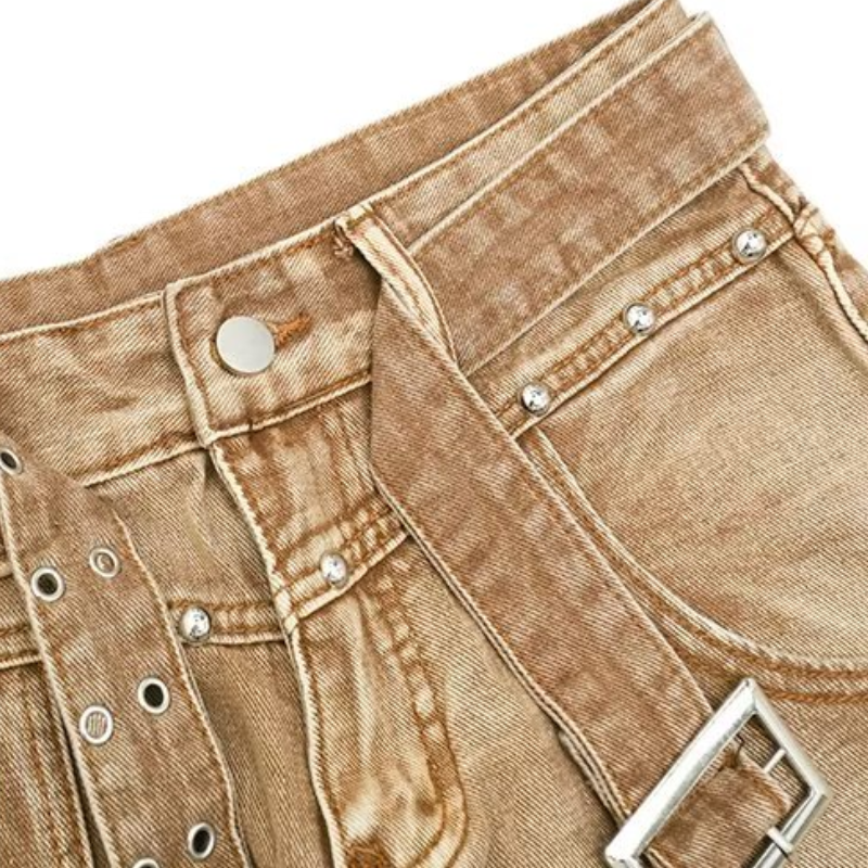 Solid Gradient Straight Washed Jeans